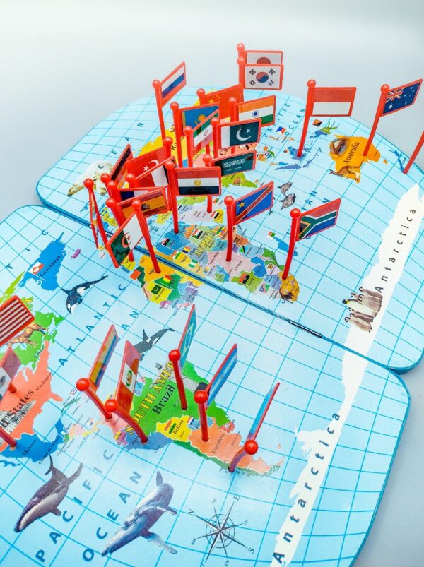 wooden world map with 30 (thirty) countries flags | world map puzzle with flags and capitals -kids wooden foldable national flags board learn geography, world map, countries, capitals, language for kids, toddlers and adults - Image 5