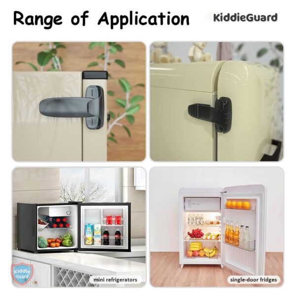 black transparent refrigerator lock | child safety fridge lock | baby safety refrigerator freezer door lock, toddler kid safety latch catch lock, no tools need or drill - Image 3