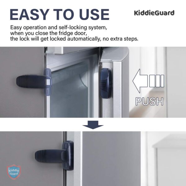 black transparent refrigerator lock | child safety fridge lock | baby safety refrigerator freezer door lock, toddler kid safety latch catch lock, no tools need or drill - Image 6