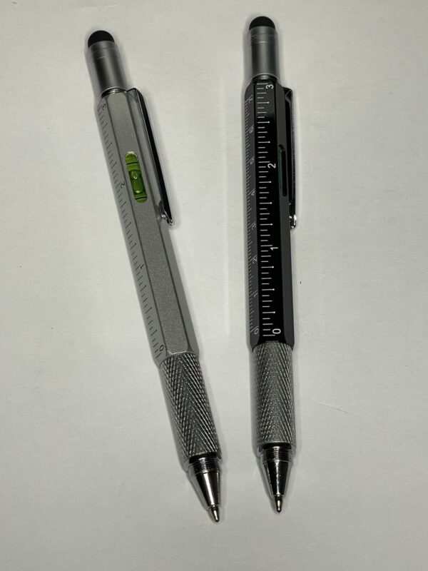 7 in 1 tool pen (stainless steel metal) pen for construction tools, gift tool pen, multifunctional technology pen with black ballpoint pen, ruler, handwriting pen, level, screwdriver for mens gifts - Image 12