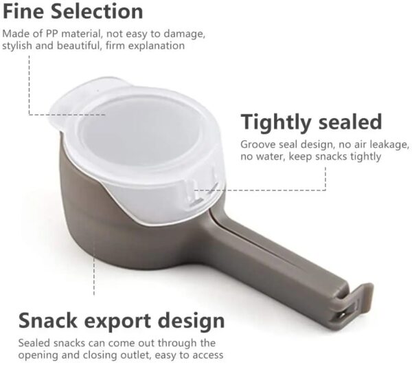 food sealing clip with discharge nozzle plastic bag moisture sealing clamp food saver kitchen snack tool (random color) - Image 6