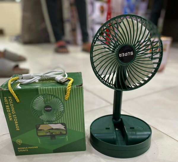 electric - telescopic folding floor fan summer silent desktop retractable fan for office bedroom school usb ventilator (usb operated) (random color) - Image 6
