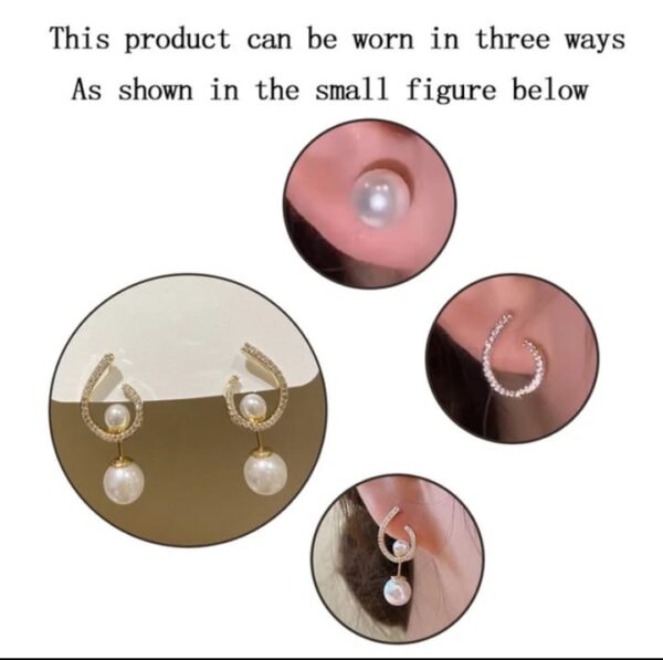 elegant zircon pearl stone earrings material alloy  for girls