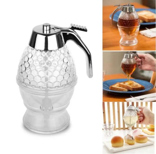 honey juice syrup dispenser pot jar for kitchen bee drip storage  200 ml
