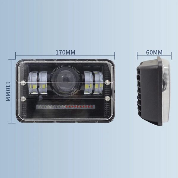 led headlight 6 × 4 / square led light 4 × 6 for all bikes | motercycle headlight for 125 cg 70cc bikes | sos pattern cg 125 and 70cc - Image 4