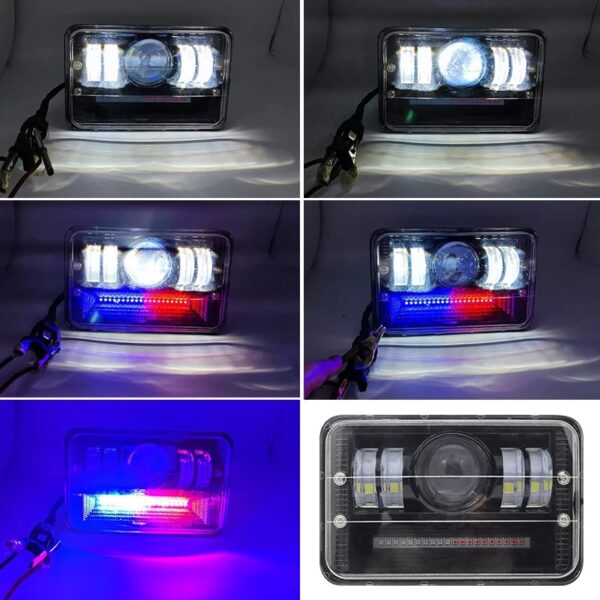 led headlight 6 × 4 / square led light 4 × 6 for all bikes | motercycle headlight for 125 cg 70cc bikes | sos pattern cg 125 and 70cc - Image 5