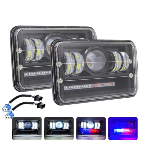 led headlight 6 × 4 / square led light 4 × 6 for all bikes | motercycle headlight for 125 cg 70cc bikes | sos pattern cg 125 and 70cc