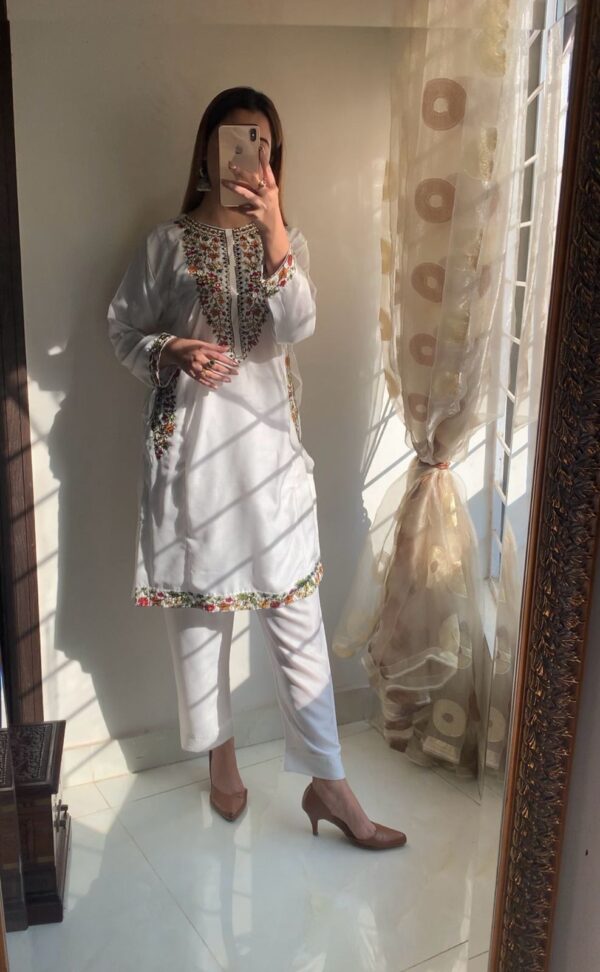 2 pcs stitched suit  pocket sequence embroidery - Image 19