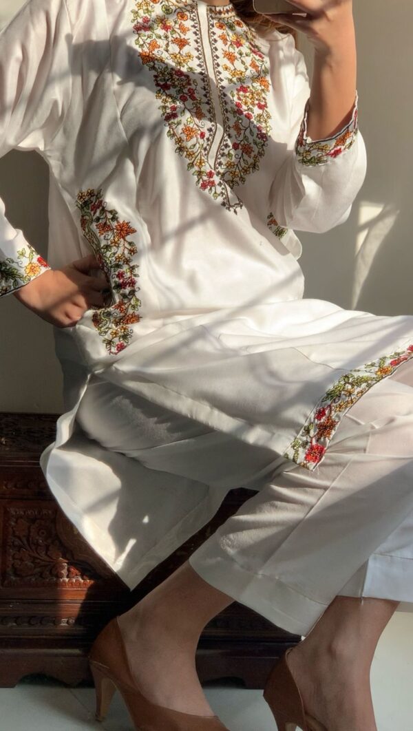 2 pcs stitched suit  pocket sequence embroidery - Image 20
