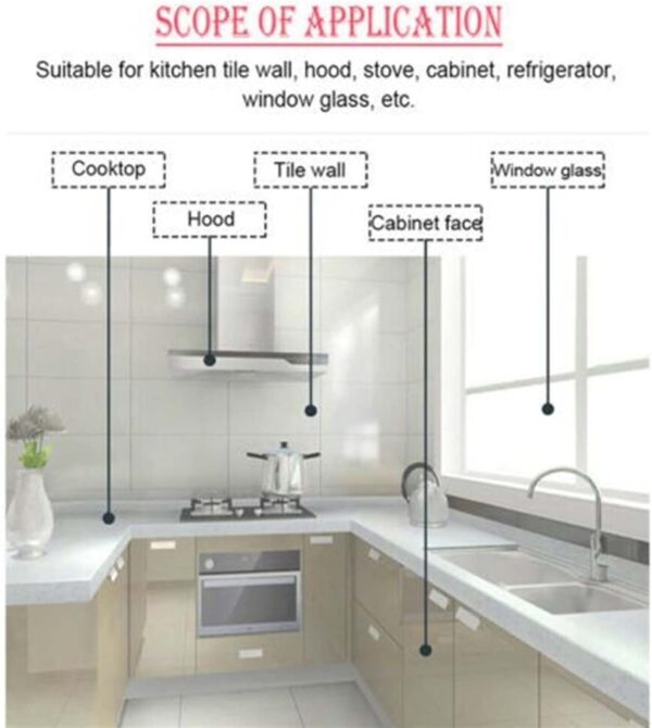transparent kitchen oil-proof wall sticker heat-resistant self-adhesive 200 x 60cm - Image 5