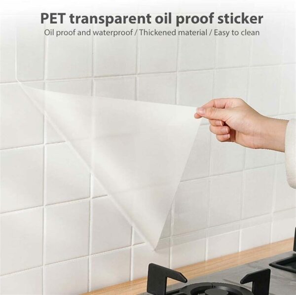transparent kitchen oil-proof wall sticker heat-resistant self-adhesive 200 x 60cm - Image 6