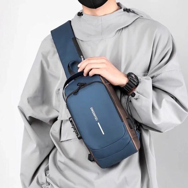 men anti theft chest bag shoulder usb charging crossbody package school short trip messengers gym men's sling sports (random color)