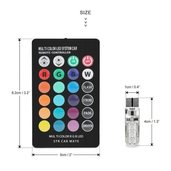 smds led car parking light bulbs pair remote control - Image 3