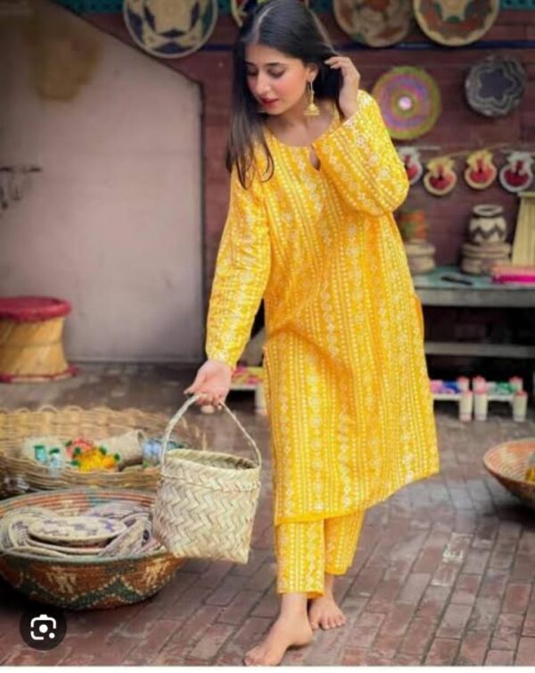 chunri print 2pc dress stuff: linen  print for girls