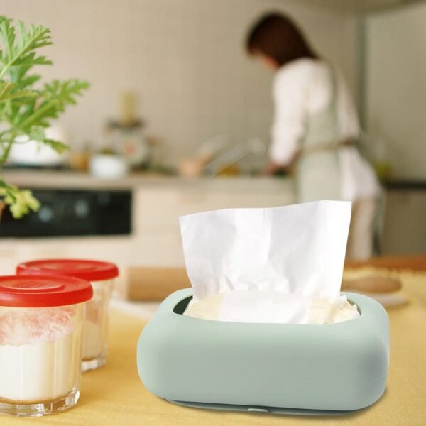 silicone suction tissue box  | tissue holder household paper towel storage box with suction cups for refrigerator, kitchen, bathroom (random color)