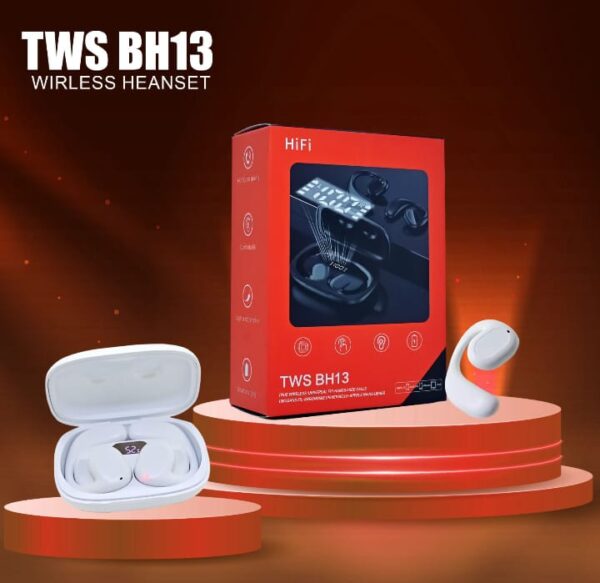 tws bh13 music wireless bluetooth ear buds | ear cuff style wireless bluetooth earphones, earbuds, headset for men and women (random color)