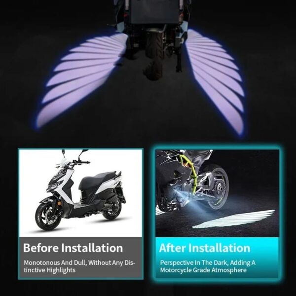 angel wing light dynamic projection lamp universal car rear view mirror side mirror  (2 pcs) - Image 7
