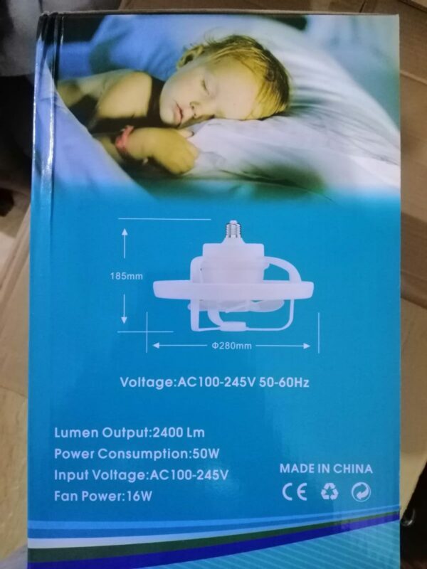 360° rotating socket ceiling fan with light and remote - Image 5
