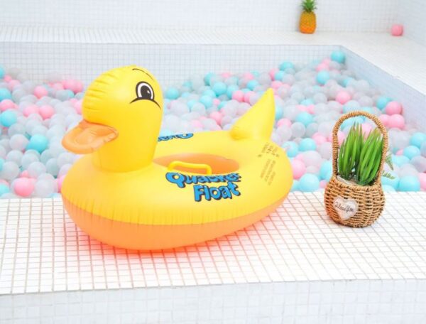 duck baby floats tube, inflatable duck pool float, baby floating seat, children swim ring, kids inflatable floats, yellow duck seat boat for toddler - Image 8