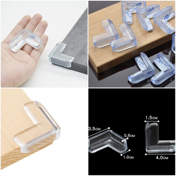 4pcs set child protection angle corner protector baby safety corner protector- silicone table protector cover - Image 3