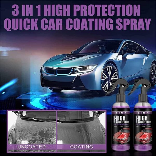 3 in 1 high protection quick car coating spray, ceramic car coating spray crystal coating for car wax spray plastic parts refurbish agent car hand spray (100 ml) - Image 11