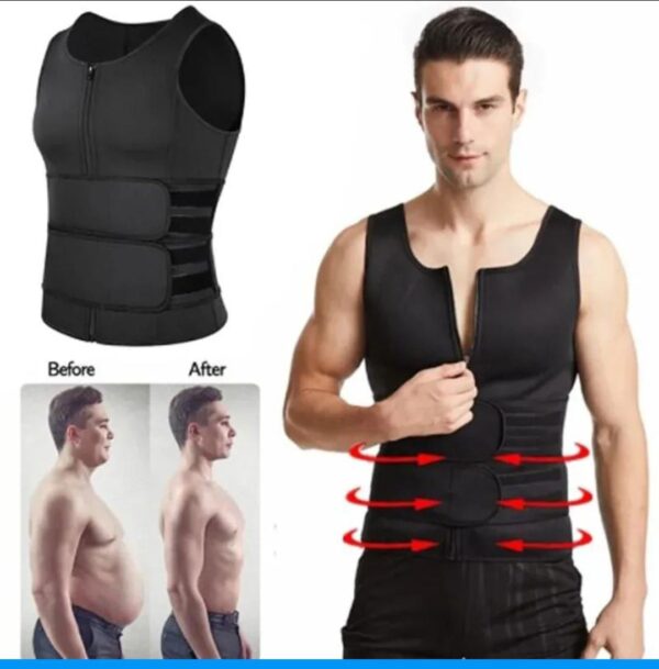 seamless men body shaper vest waist trainer double belt sweat corset top fitness burn abdomen slimming shapewear correct posture