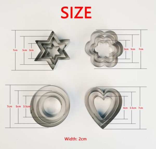 12 pcs, stainless steel cookie cutter, diy, cookie cutter, star, heart, cutter, baking dish, new cake tool, fried egg, shaper, kitchen mold tool - Image 5