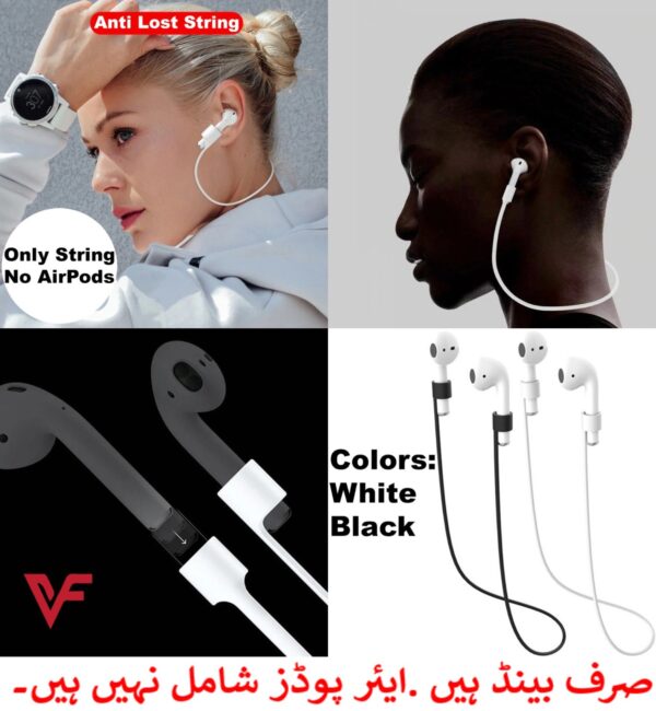 anti lost silicone earphone rope holder cable for airpods strap wireless bluetooth headphone neck strap cord string 55cm - Image 4