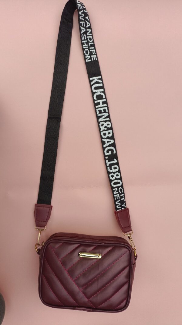 leather square shoulder bag | pu leather shoulder bag for women, girls | fashion women's shoulder bag - Image 4