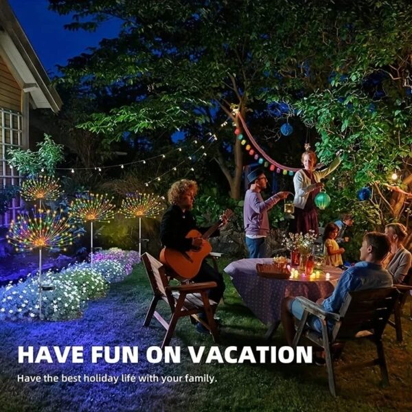 200led solar firework light waterproof outdoor 8 lighting modes fairy string light christmas solar lights garden decoration - Image 5
