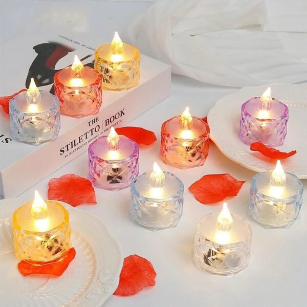 pack of 12 warm white flameless led tealight candle decorative battery operated tea lights - Image 10