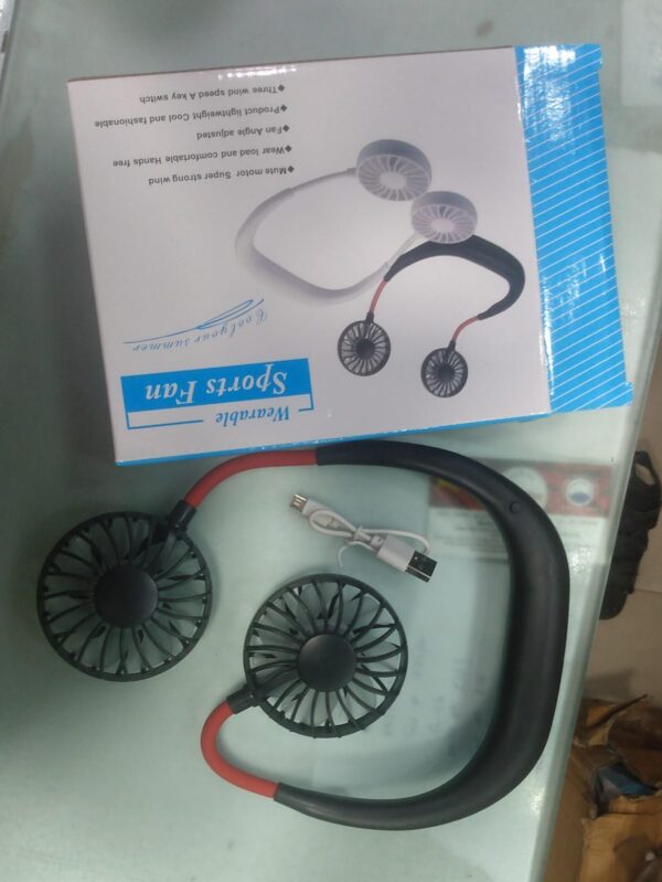 hands free mini neck band | usb rechargeable fan, 3 mode (random colors) - Image 3