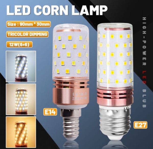 e14 led corn light lamp bulb | 3 in 1 light modes chandelier, candle led light for home & decoration - 12w/16w - Image 16