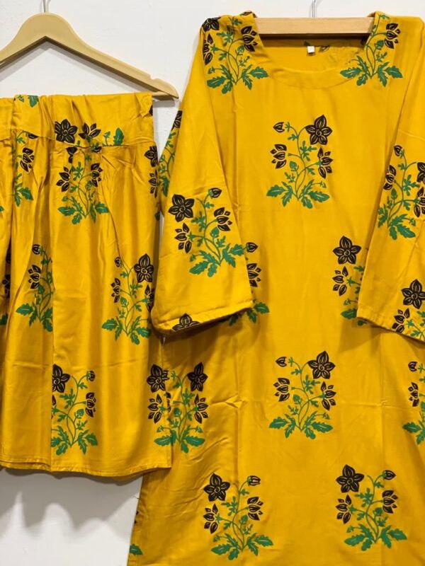 2 pcs dress flower shrara print - Image 9