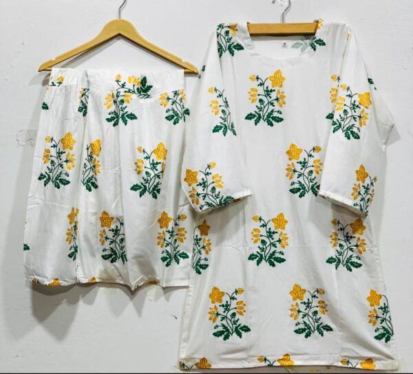 2 pcs dress flower shrara print - Image 13