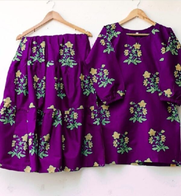 2 pcs dress flower shrara print - Image 10
