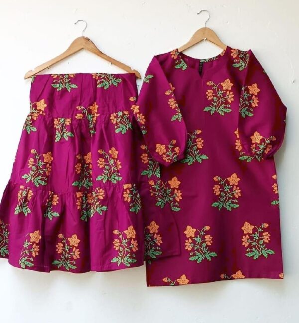 2 pcs dress flower shrara print - Image 15