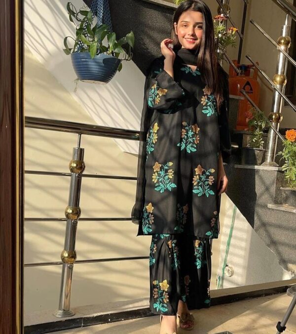 2 pcs dress flower shrara print - Image 12