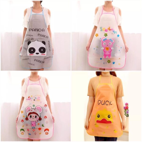 waterproof cartoon kitchen cooking apron – beautiful funky color apron (random color) - Image 3