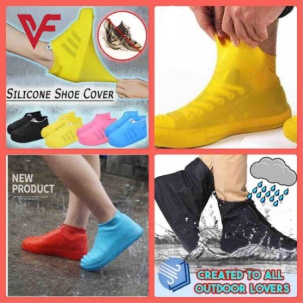 rain boot thicken waterproof silicone gel shoe cover rain (color random) - Image 6