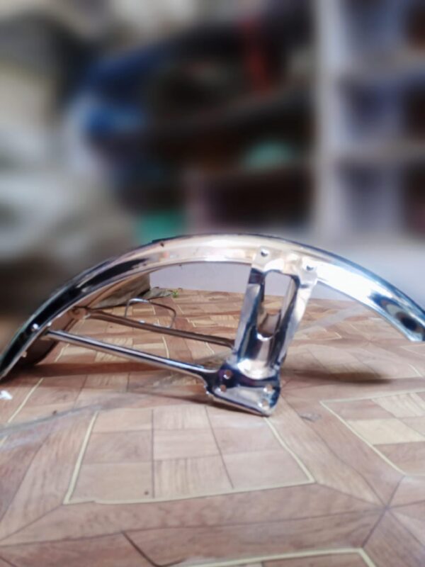 front cut mudguard for 70cc and 125cc cafe racer bikes | chrome mudguard metal quality - Image 5