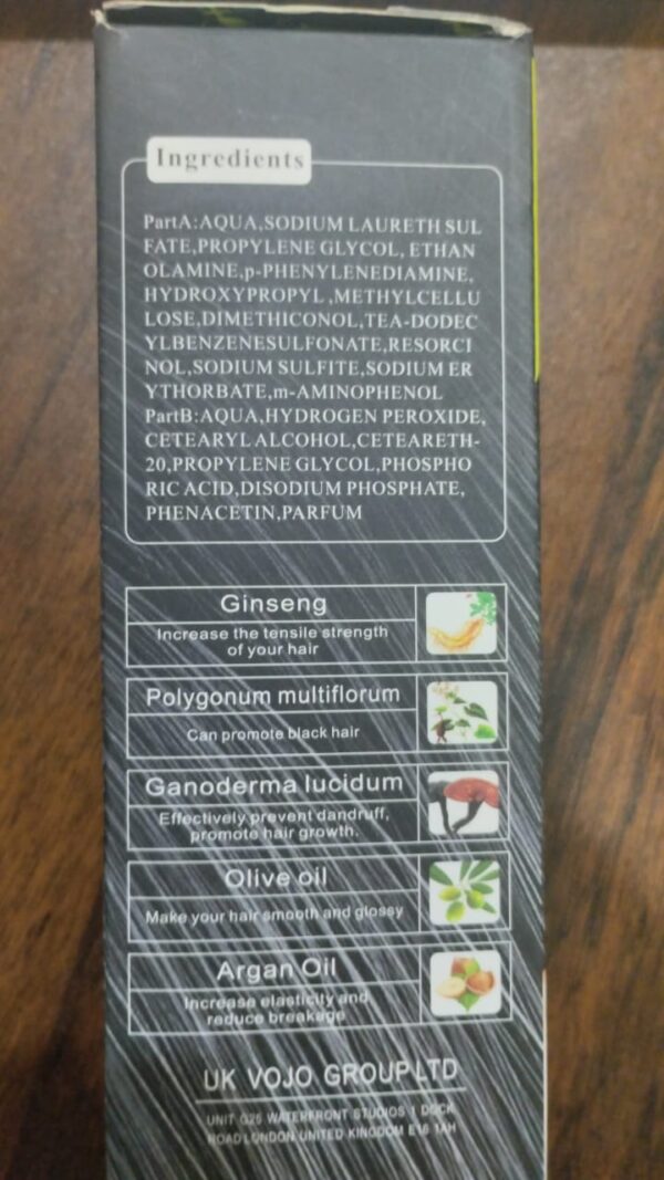 black hair color dye shampoo - 200ml - Image 3