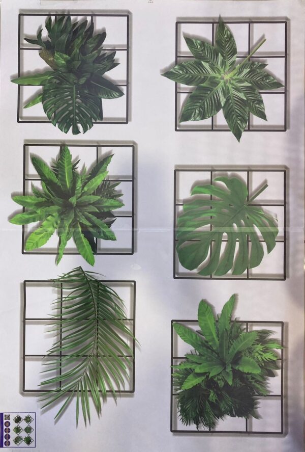3d green plant wall sticker, 3d effect tropical vivid green plants wall stickers for living room, bedroom (random design) - Image 4