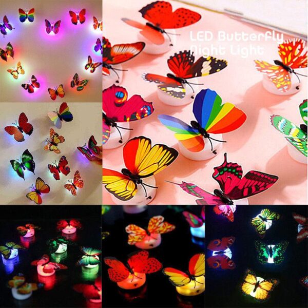 glow in the dark 3d led butterfly night light led color changing for kids room (1 pcs butterfly) - Image 13