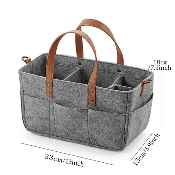 foldable travel felt storage bag baby diaper caddy organizer (random color) - Image 5