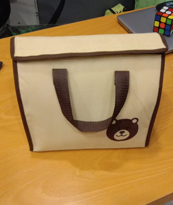 non-woven lunch tote bags box portable fabric  packaging keep warm cold delivery reusable pouches (random color & design)...