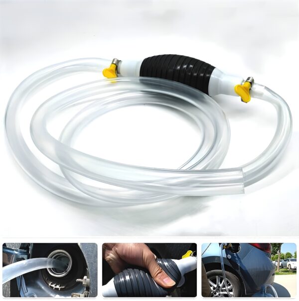 manual fuel transfer pump kit for petrol diesel oil liquid water fish tank - 1.5 mtr
