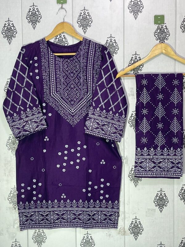 summer collection linen printed 2pc dress ready to wear for women - Image 12