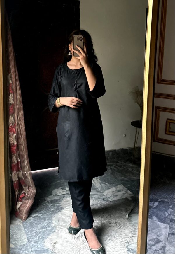 black 2pc suit plain shirt & trouser-new design new trendy party wear for girls/women - Image 5