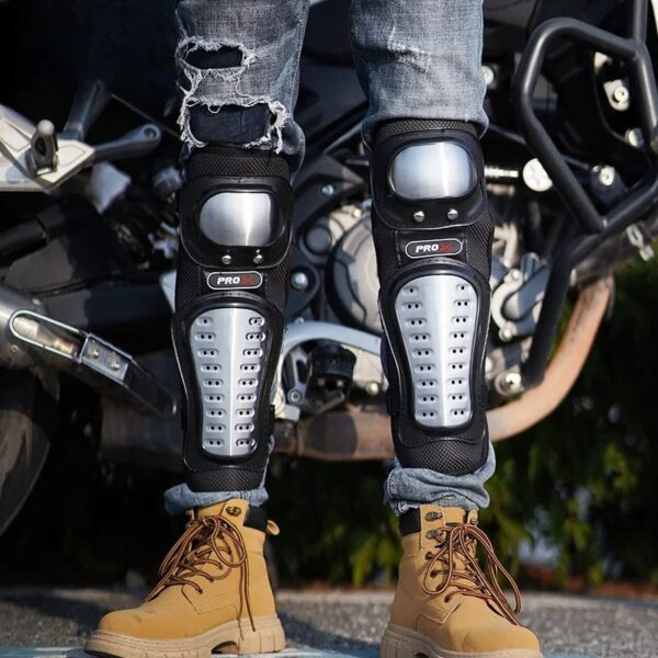 motorcycle elbow pads for men stainless steel off-road locomotive protective gear anti-fall riding equipment (4 pcs) - Image 2